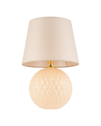 Santana Bordlampe Natur Stof Sort Glas