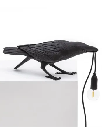 Seletti Bird Playing Bordlampe Sort