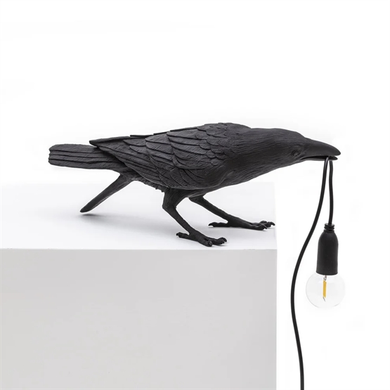 Seletti Bird Playing Bordlampe Sort