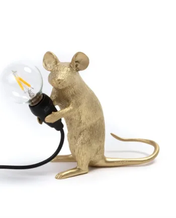 Seletti Mouse Bordlampe Mac Gold Sitting Usb Kabel