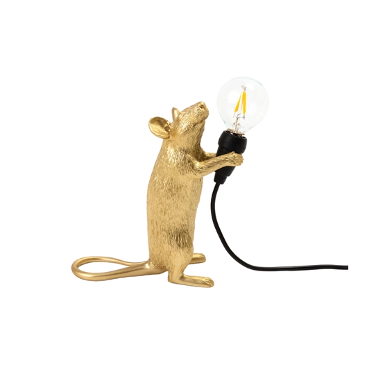 Seletti Mouse Bordlampe Step Gold Standing Usb Kabel