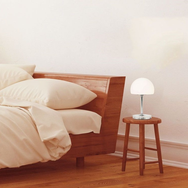 Sinatra Bordlampe Krom Glas