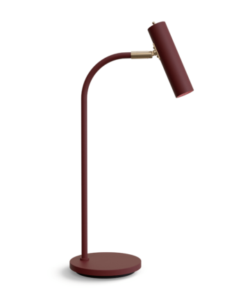 Slender Bordlampe Mørkerød Messing Belid
