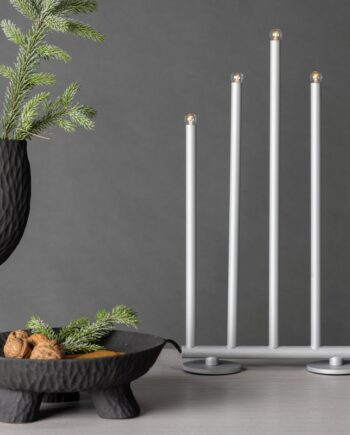 Smokey Bordlampe Sølvfarvet Metal Med Fem Dæmpbare Led Lys