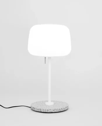 Soft Bordlampe Terrence Woodgate Hvid Grå Marmor Fod