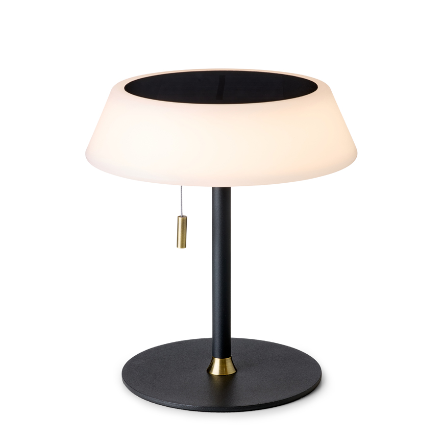 Solar Bordlampe Sort Antique Solcelle Usb