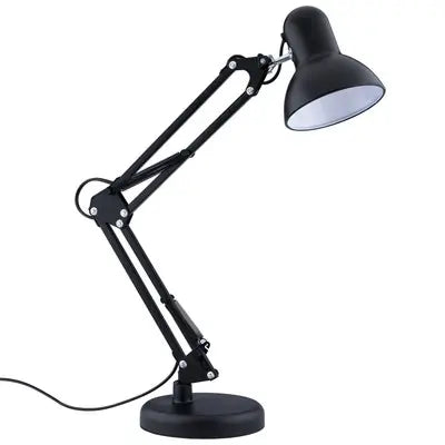 Sort Bordlampe Med Meter Ledning E27 Fatning