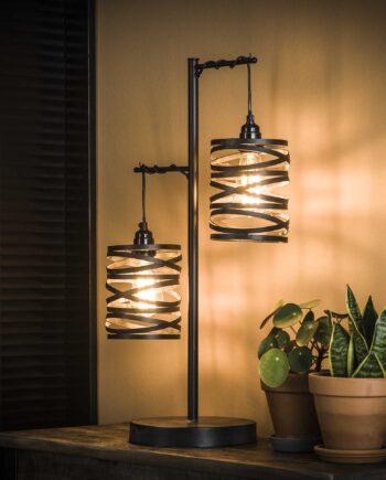 Spindel Bordlampe Med Skærme Levering Uden Pære