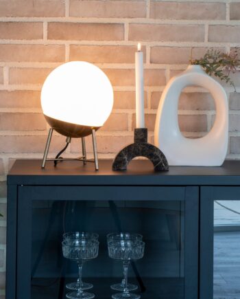 Stamford Bordlampe Messing Hvidt Glas