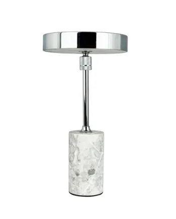 Starlight Led Batteri Bordlampe Grå Marmor Krom