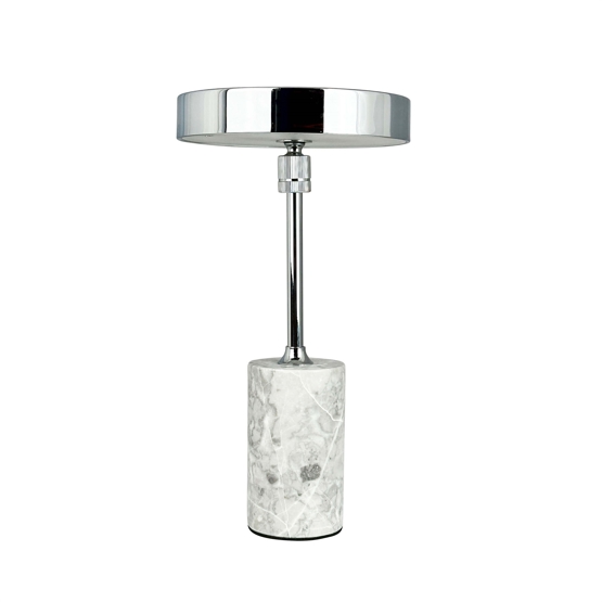 Starlight Led Batteri Bordlampe Grå Marmor Krom