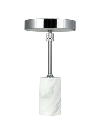 Starlight Led Batteri Bordlampe Hvid Marmor Krom