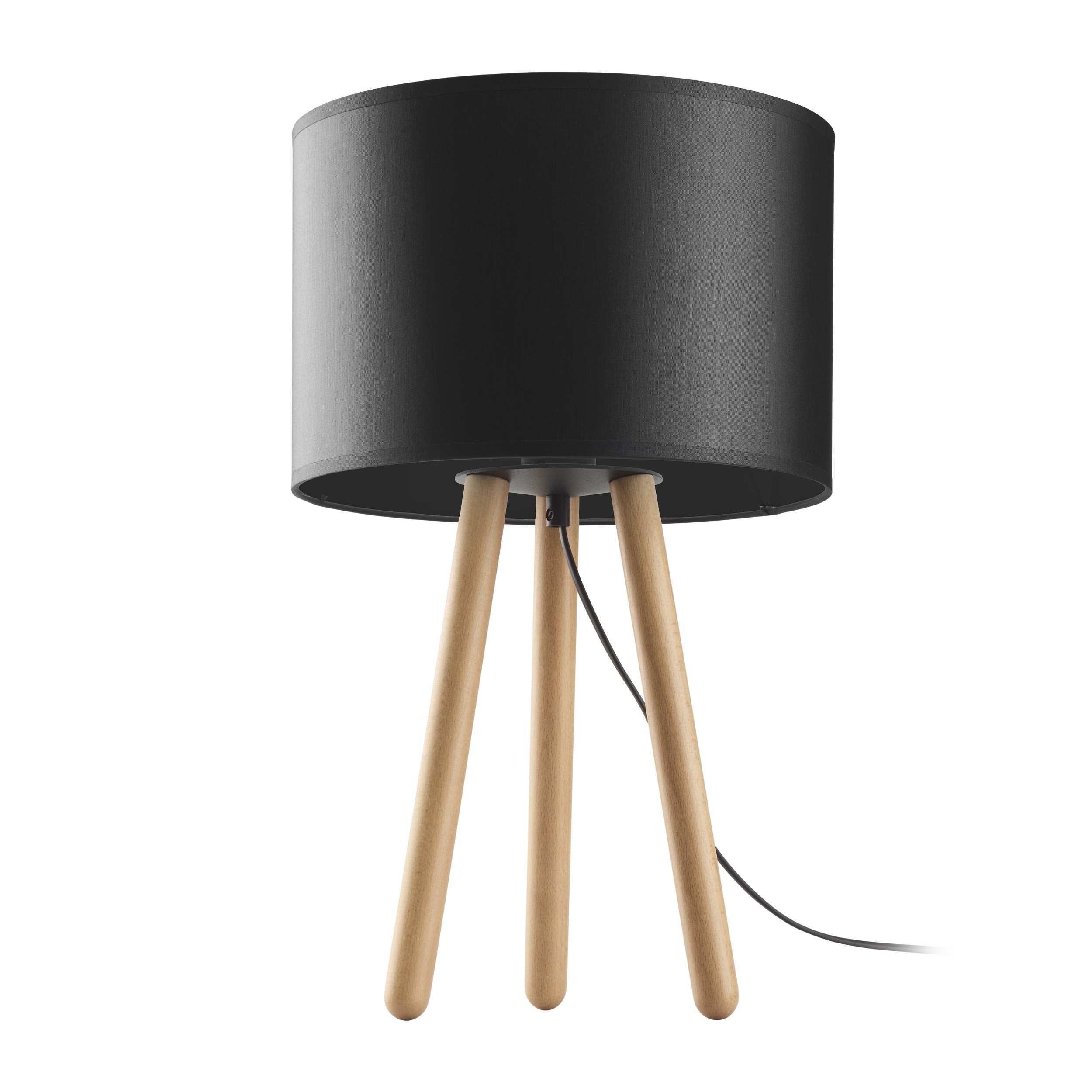 Tokyo Bordlampe Sort Stof Antik Fyrretræ