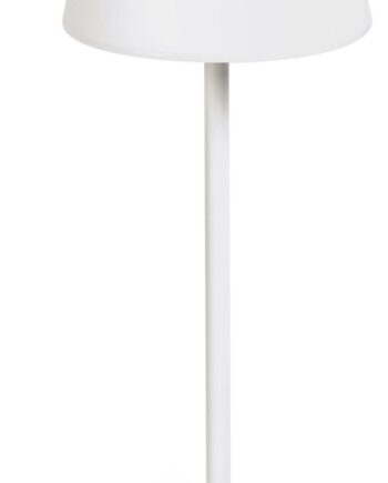 Udendørs Bordlampe Kave Home Aluney Led H38 ø15 Mat Hvid Med Dimmer Usb