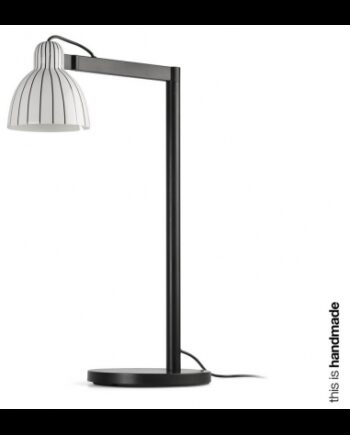 Venice Bordlampe Stål Keramik H57 E27 Sort Sort Hvid Stribet