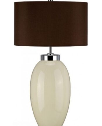 Victor Bordlampe Keramik Faux Silke H58 E27 Creme Brun