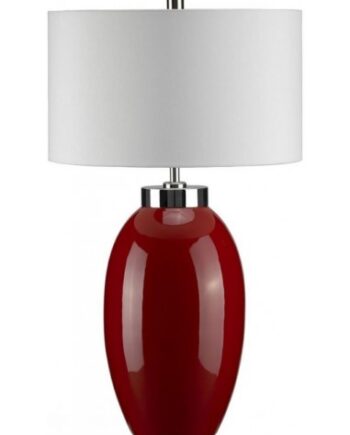 Victor Bordlampe Keramik Faux Silke H58 E27 Rød Creme