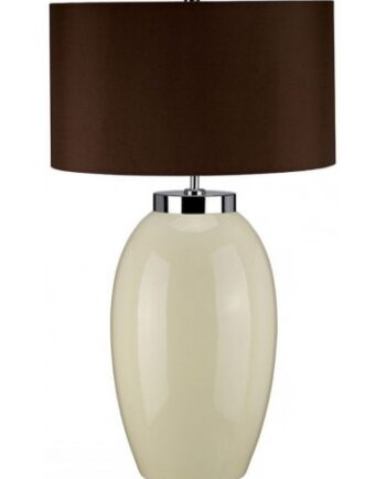 Victor Bordlampe Keramik Faux Silke H70 E27 Creme Brun