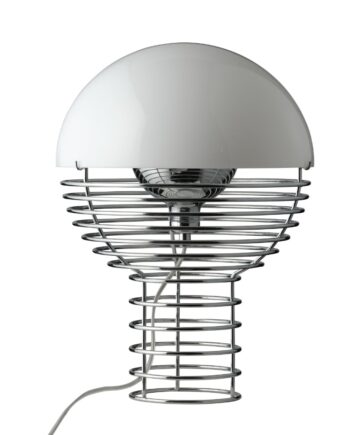Wire Bordlampe Krom Hvid ø30 Verpan