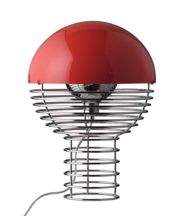 Wire Bordlampe Krom Rød ø30 Verpan