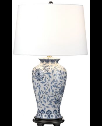 Ying Bordlampe Keramik Polyester H65 E27 Blå Hvid