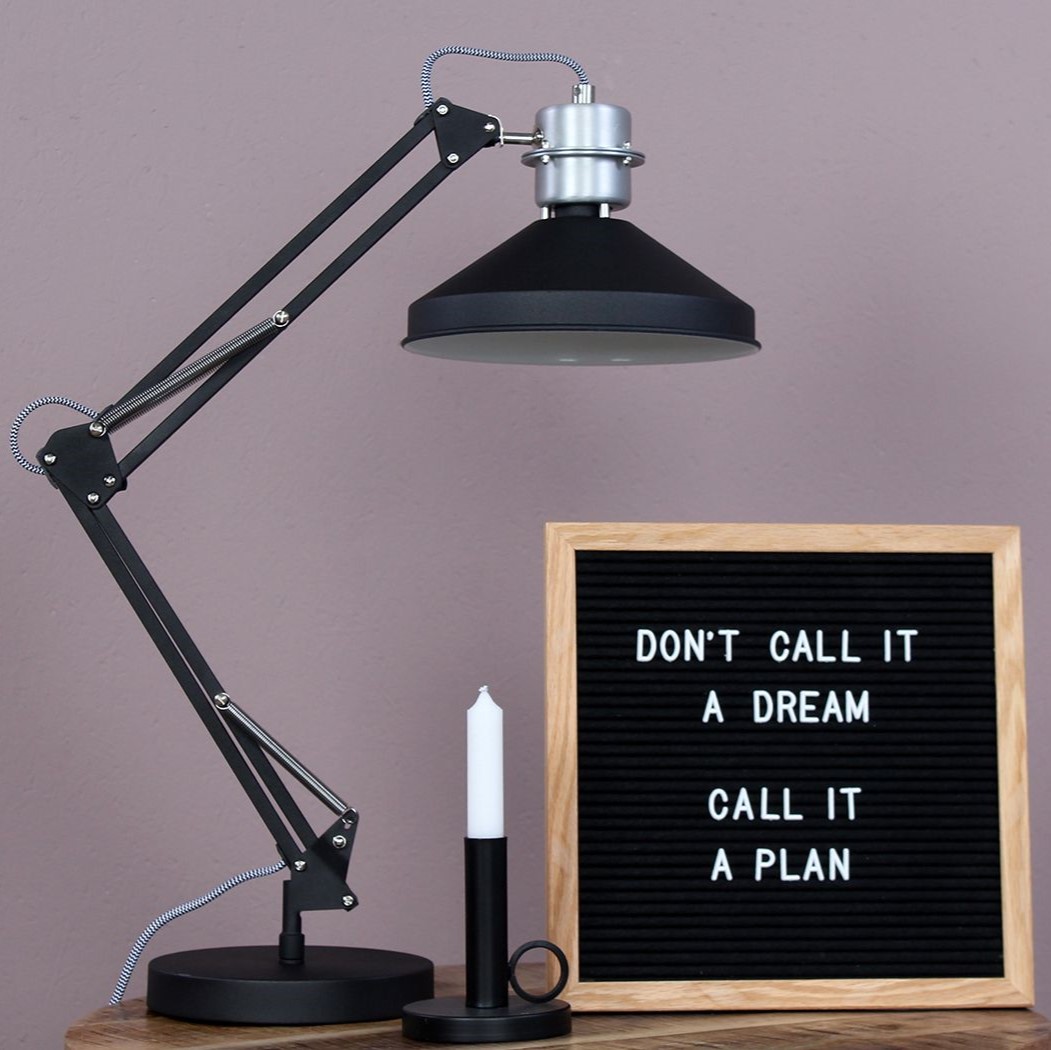 Zapp Bordlampe Sort Metal
