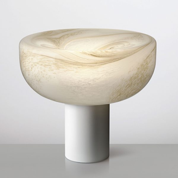Aella Bordlampe Fra Leucos Alabaster Med Pensel Strøj Mat Hvid