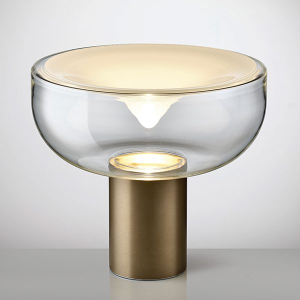 Aella Bordlampe Fra Leucos Transperent Med Hvid Top Mat Bronze