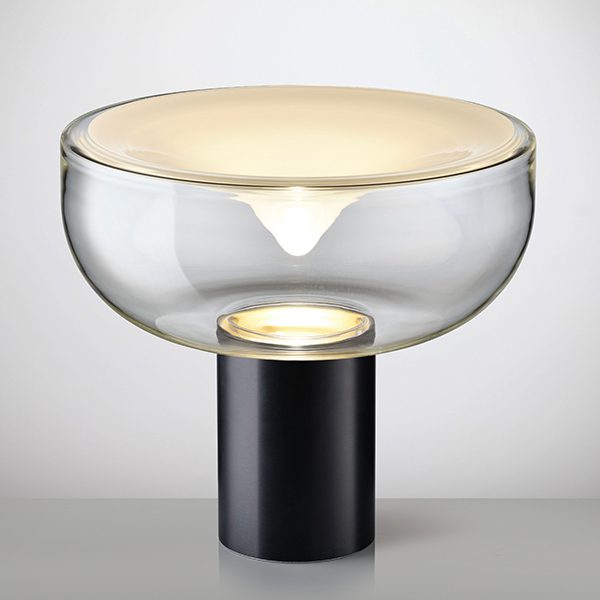 Aella Bordlampe Fra Leucos Transperent Med Hvid Top Mat Sort