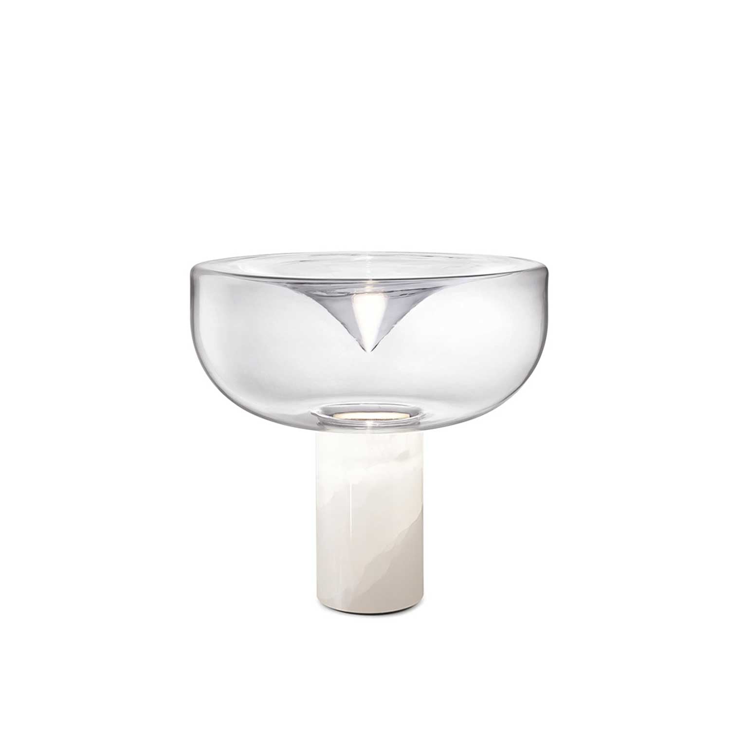 Aella Mini Bordlampe Fra Leucos Transparent Hvid Onyx Sten