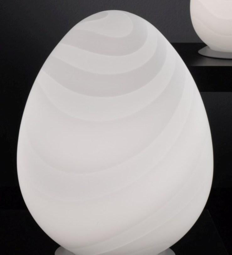 Alice 2426 Bordlampe Rund Selene Opal Hvidt Glas Mønstret