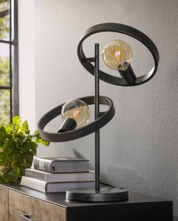 Angulo Bordlampe Sort Metal Levering Uden Pære