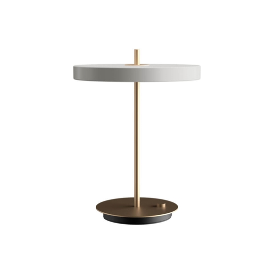 Asteria Bordlampe Usb Mist Grå Messing