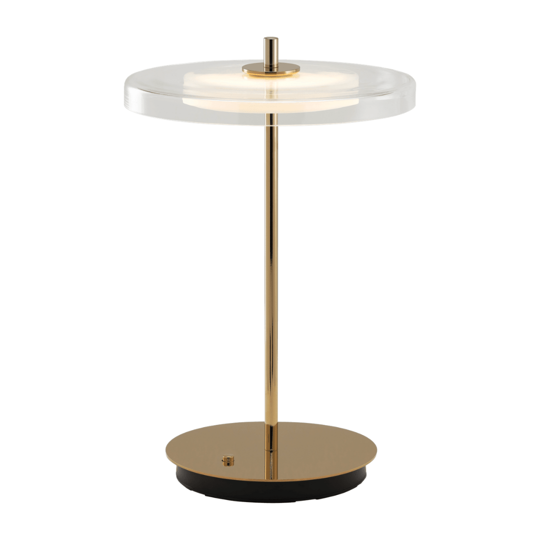 Asteria Move Glass Bordlampe Transperant Messing Umage