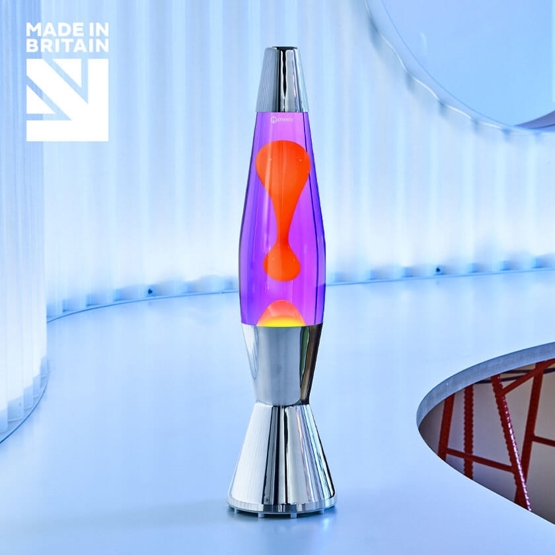 Astro Baby Lavalampe Sølv Violet Med Orange Lava