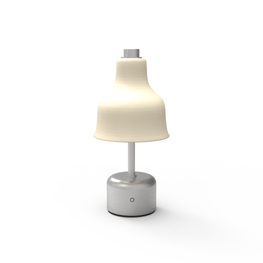 Avra Portable Bordlampe Børstet Stål Creme Udstillingsmodel Nuad