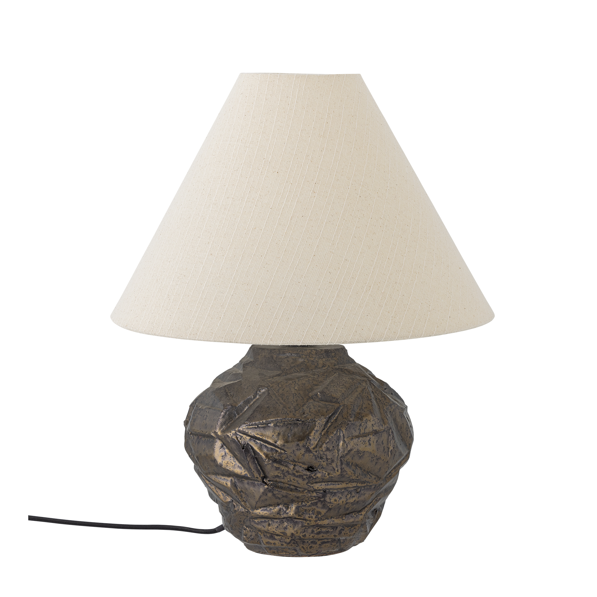 Bloomingville Carolla Bordlampe Beige Stof Brun Stentøj