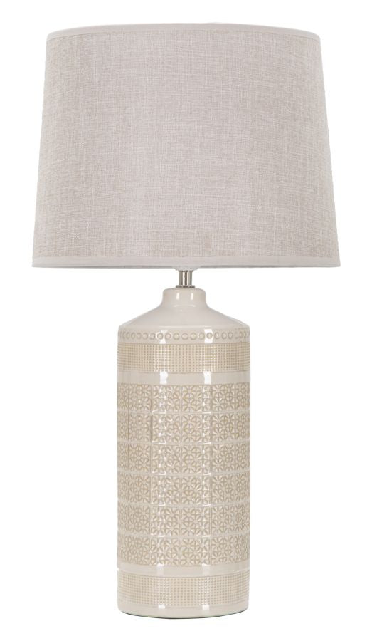 Boho Chic Bordlampe Keramik Jern Stof 30x55