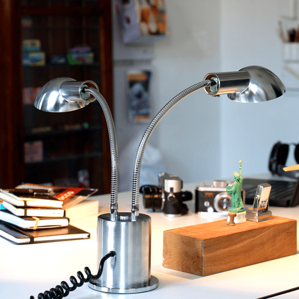 Bordlampe Abc Lys Børstet Stål