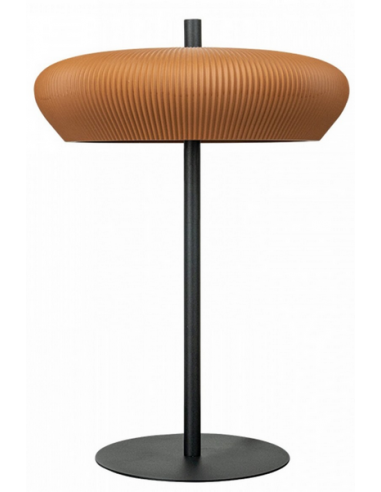Bordlampe Aluminium Ler H40 ø28 Satineret Sort Terracotta