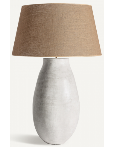 Bordlampe Beton Jute H110 Rustik Lysegrå Natur