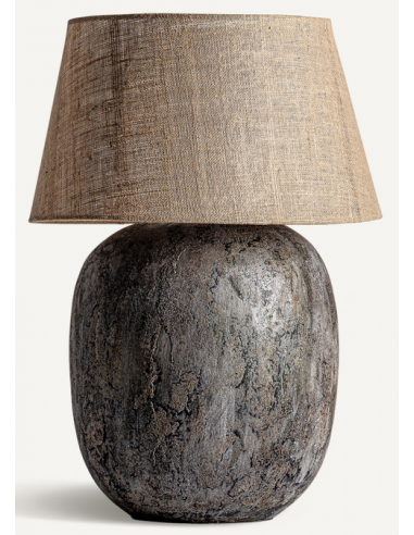 Bordlampe Beton Jute H96 Rustik Grå Natur