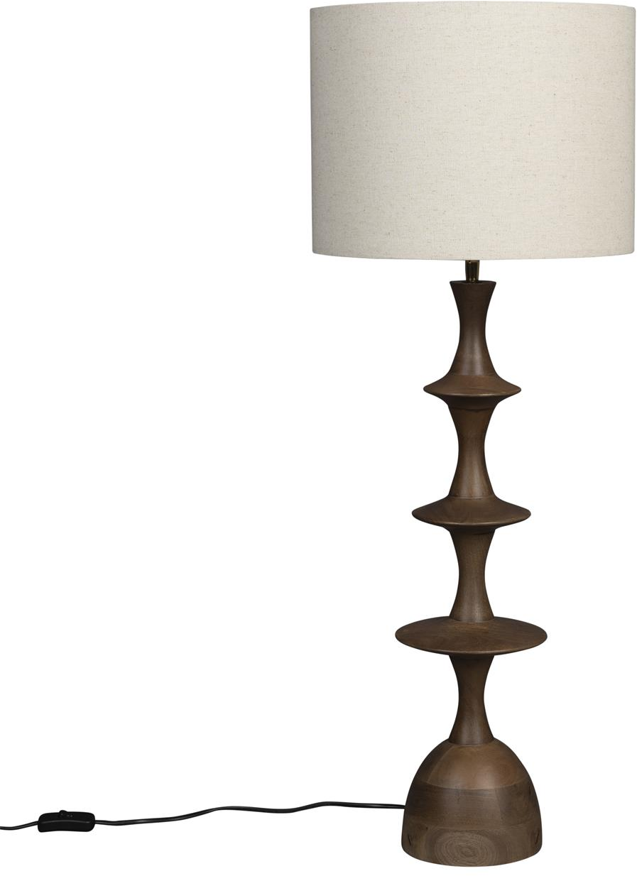 Bordlampe Dutchbone Cath Mangotræ Lysgrå H90 ø34 Vintage