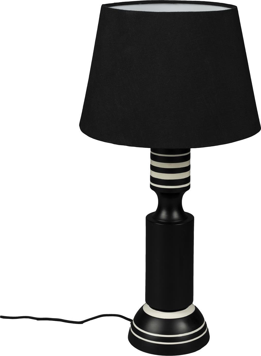 Bordlampe Dutchbone Virgil Kulsort Jern Med Linnedskærm H60