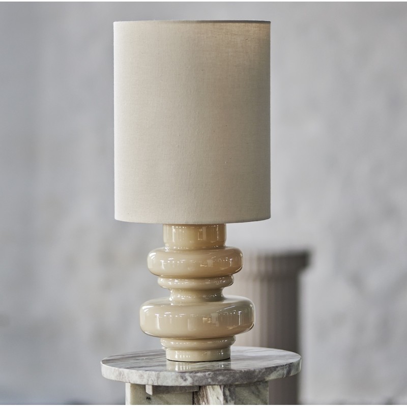 Bordlampe Fabiola Beigefarvet Glas Bloomingville :