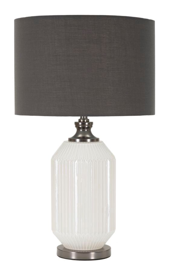Bordlampe Glas Jern Stof 37x5x65