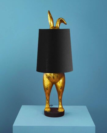 Bordlampe Hiding Bunny Guld Sort Guld