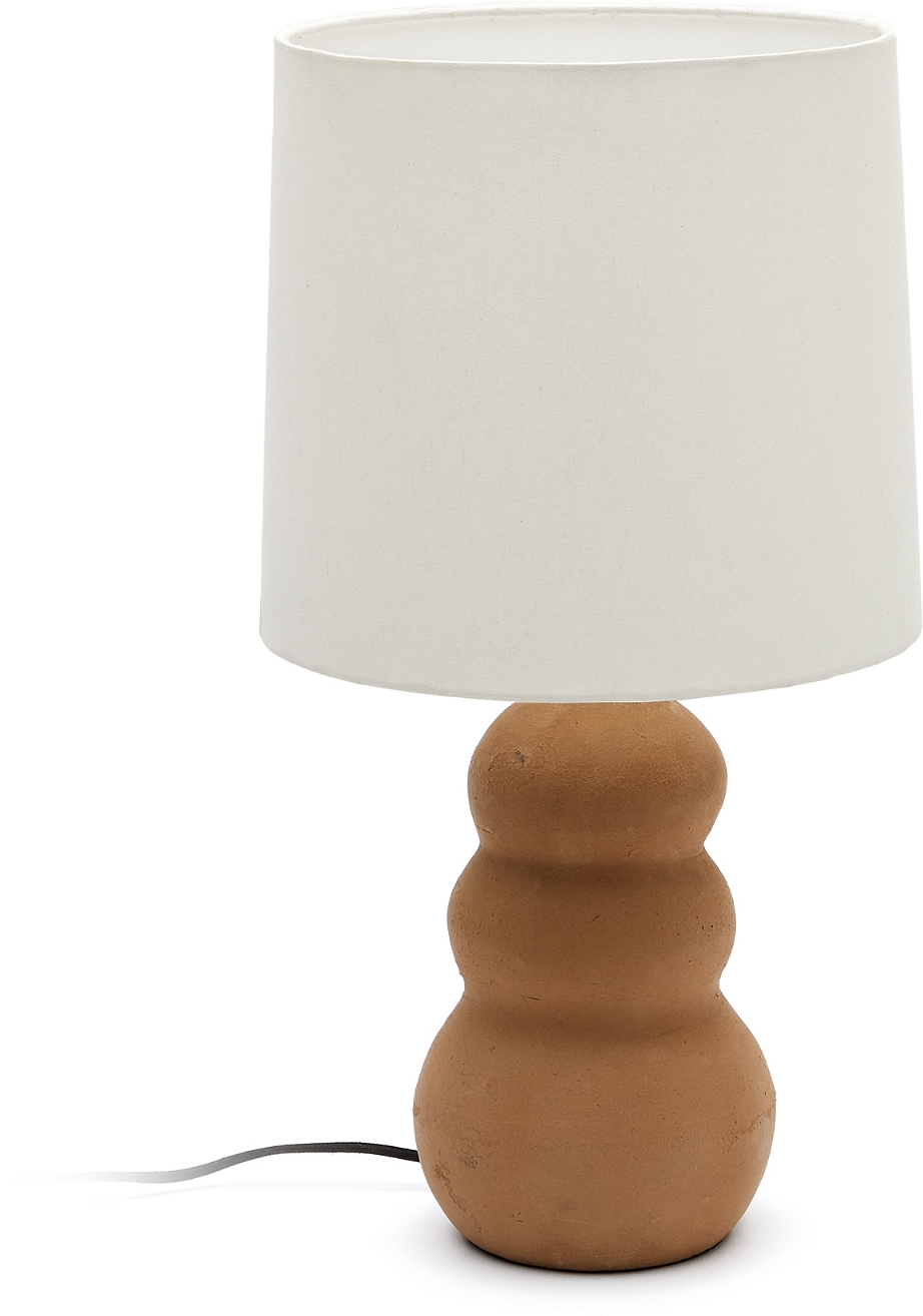 Bordlampe Kave Home Madsen Terrakotta Med Hvid Stofskærm H55xø28 E27