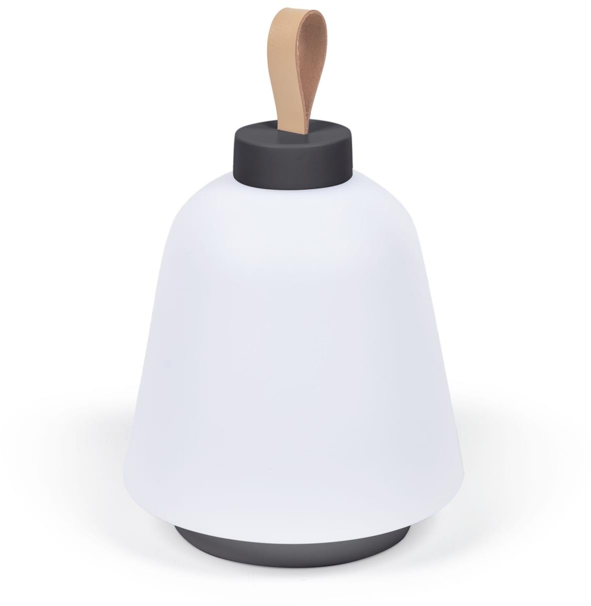 Bordlampe Kave Home Udiya Genopladelig Led Lampe Med Faux Læderhåndtag Tre Lysintensiteter Sort