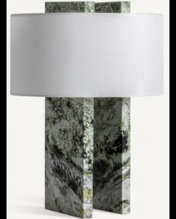 Bordlampe Marmor Polyester H50 E27 Grøn Marmor Hvid